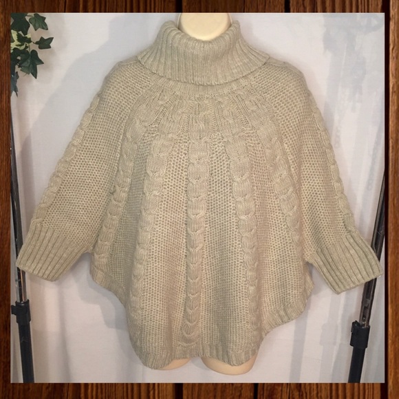 Jackets & Blazers - Poncho with sleeves. Size 10 or small 12. High rolled ribbed neck